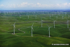 aerial photograph Shiloh Wind Power Plant Montezuma Hills Solano County California